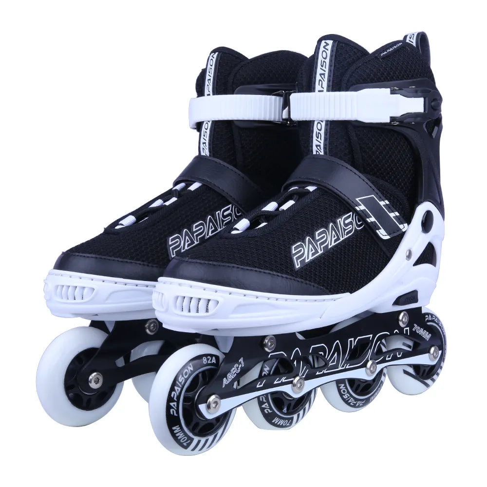2025 new technology adjustable size no MOQ cheaper shipping LED 4 wheel inline roller quad skates shoes - PAPAISON