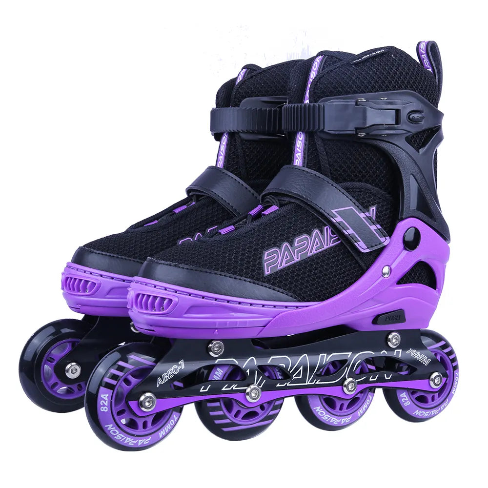 2025 new technology adjustable size no MOQ cheaper shipping LED 4 wheel inline roller quad skates shoes - PAPAISON