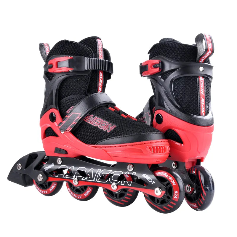 2025 new technology adjustable size no MOQ cheaper shipping LED 4 wheel inline roller quad skates shoes - PAPAISON