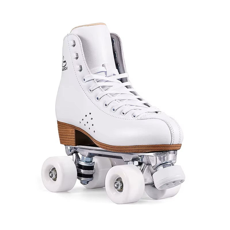 PAPAISON Roller Skates Pu Leather Four Wheel Shiny Unisex Aluminum Roller Skates Four Wheel Roller Skates - PAPAISON