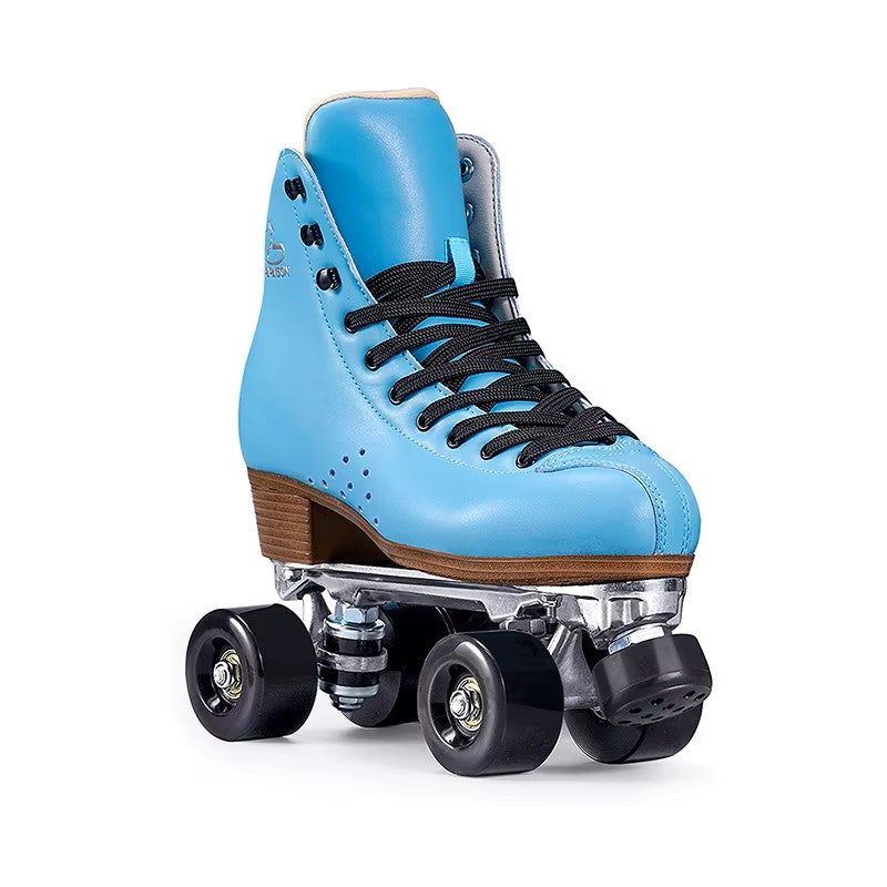 PAPAISON Roller Skates Pu Leather Four Wheel Shiny Unisex Aluminum Roller Skates Four Wheel Roller Skates - PAPAISON